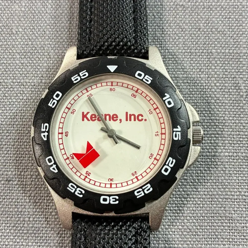 Sweda Keane Inc Promotional Quartz Watch Black Strap Needs Battery w/ Case